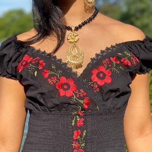 Mexican Dress Size S X Mexican Embroidered Dress Traditional Mexican Dress Artisanal Dress