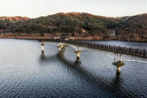 Woryeonggyo Bridge Sunset In Andong Stock Photo Image Of River Lake