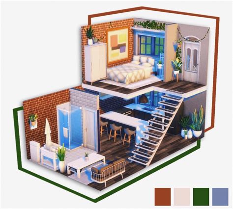 Sims 4 Cc Build Tumblr Sims 4 Loft Sims House Sims 4