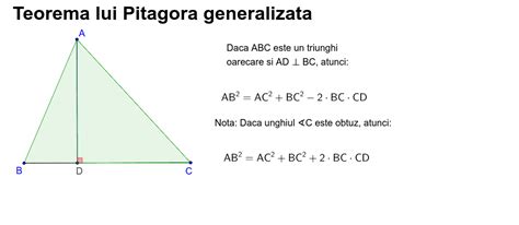 Teorema Lui Pitagora Generalizata Geogebra