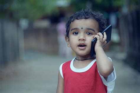 Boy Kid Child Phone Calling Mobile Smartphone Fun Cellphone