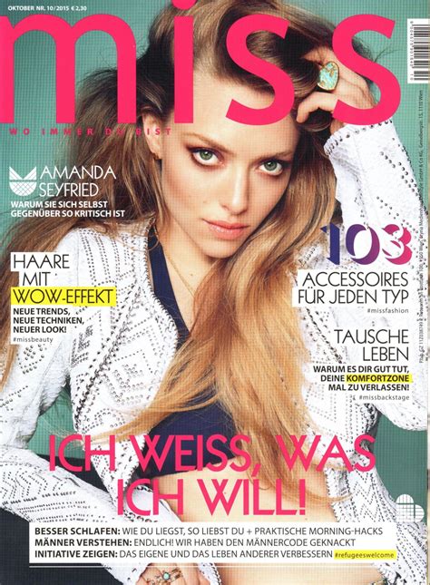 Amanda Seyfried - Miss Magazine Austria October 2015 Issue ...