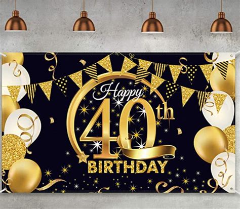 40th Birthday Party Decoration Background Banner 40th Etsy