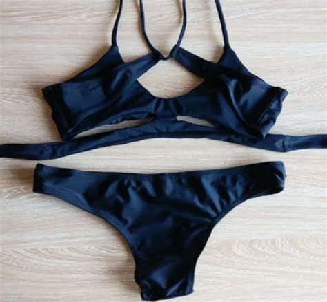 2017 Sexy Women 2 Pcs Bikini Set Swimwear Bandage Push Up Padded Swimsuit Triangle Bathing Suit