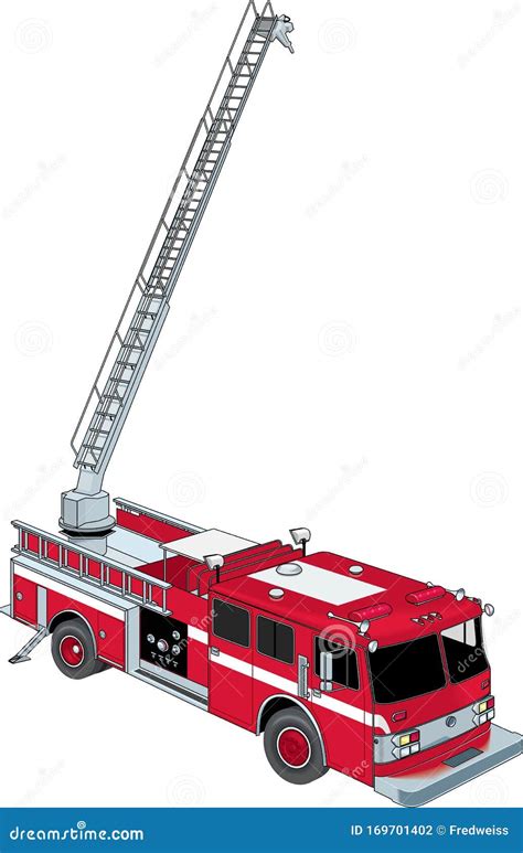 Fire Ladder Truck Vector Illustration Stock Vector Illustration Of