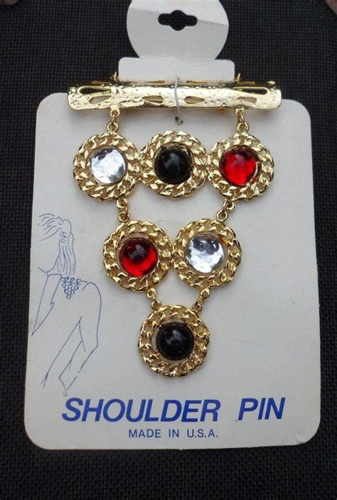 Vintage Shoulder Pin Made In The Usa Signed Ultra Craft Red And Etsy