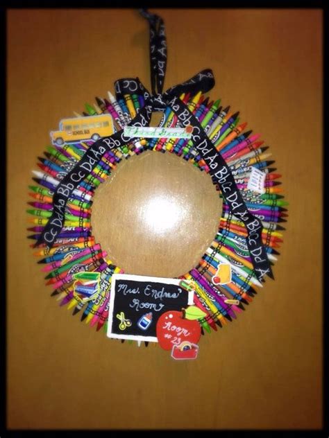 Back To School And Teacher Appreciation Crayon Wreaths Shipping Within