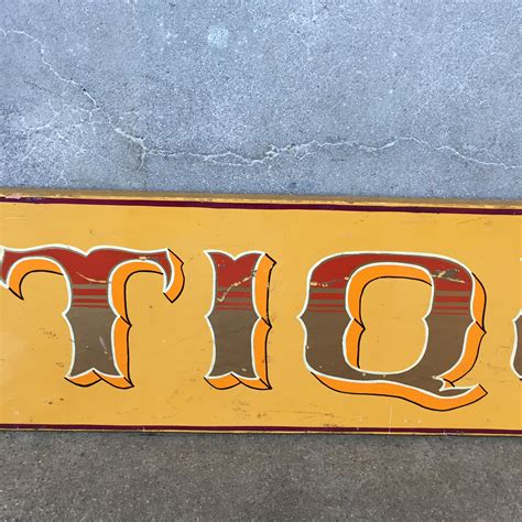 Hand Painted Wood Antiques Sign