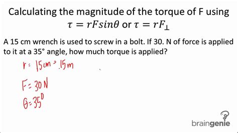 Physics 3131 Calculating The Magnitude Of Torque Of F Using Youtube
