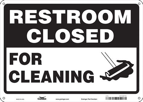 Condor Restroom Sign For Cleaning Sign Header Restroom Closed