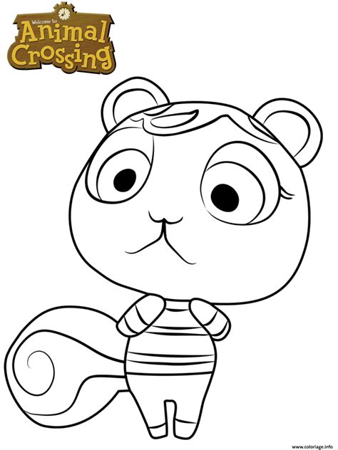 Animal crossing new horizons coloring pages printable. Coloriage squirrel hazel - JeColorie.com