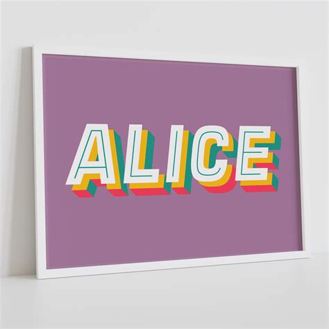 Personalised Bright Bold Name Letter Art Print Alphabet Etsy