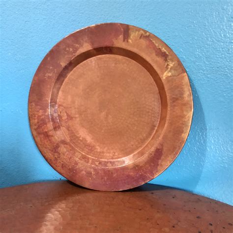 Pure Copper Decorative Charger Plate 11 34 Diameter