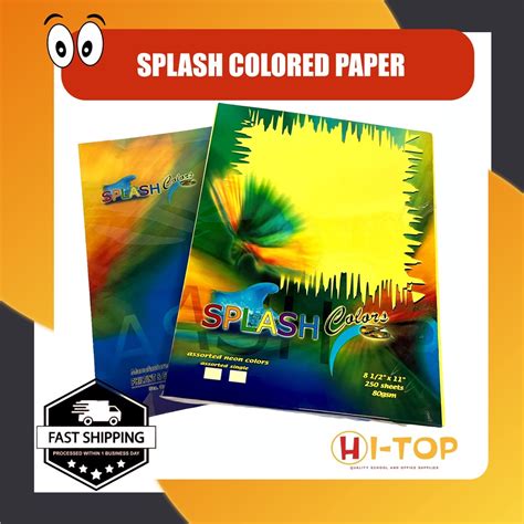 Colored Paper Splash Short Sold Per Pack 50 Sheets Single Color Or