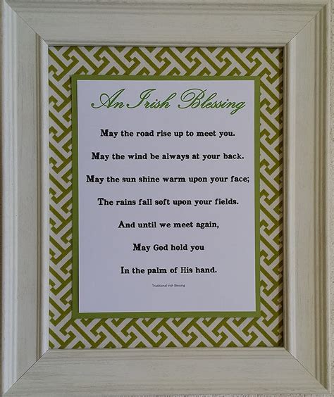 Irish Blessing Framed Inspirational Prayer