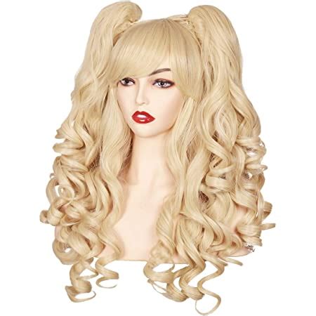 Amazon Com Colorground Blonde Cosplay Wig And Detachable Buns With