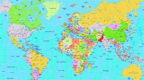 World Map With Country Names And Capital Cities Map Of World