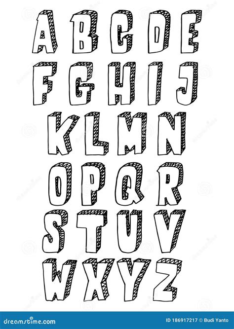 Hand Drawn Set Of Alphabet Letters Font Set Stock Vector