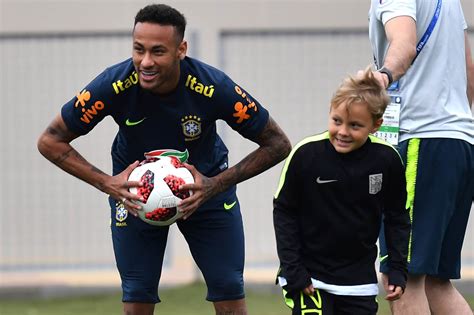In football the jersey names in the back of them are their first name (neymar) and last name (junior). Neymar's kid attends Brazil training - pic special - FTBL ...