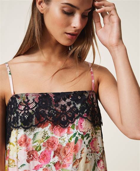 Check spelling or type a new query. Top en satin imprimé avec dentelle