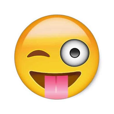 Silly Smiley Tongue Out Emoji Classic Round Sticker