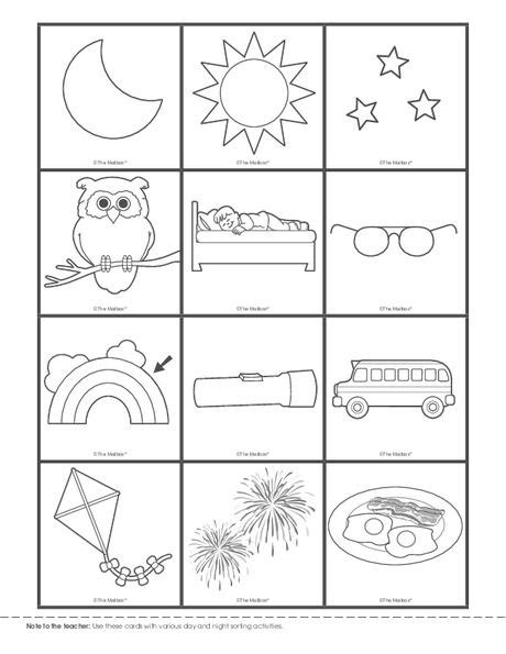 Day And Night Sorting Cards Lesson Plans The Mailbox Preschool
