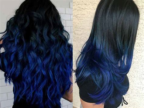 A black ombre hair color is when your hair is gradually blended from a black hue to another color hue. How I Improved My Navy Blue Ombre Hair In One Easy Lesson