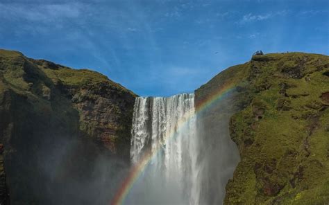 Free Download Hd Wallpaper Iceland Skógafoss Waterfall Rainbow