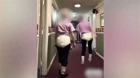 Nursing hospital staff mocking patients... Wearing an adult diaper