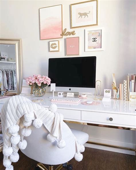 Home Office Inspo Home Office White Desk Work Cubicle Decor White