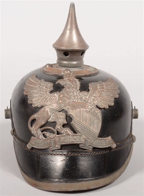 416 Ww1 German Spike Helmet Dated 1916 Having A Baden Lot 416