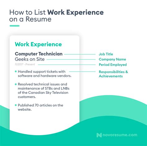 How To Write A Resume Work Experience