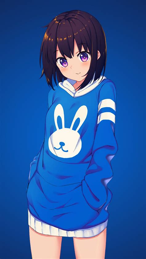Hoodie Cute Anime Girl In Crop Top Anime Wallpaper Hd
