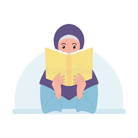 Portrait Of A Muslim Woman Reading A Book Stock Illustration Illustration Of Education