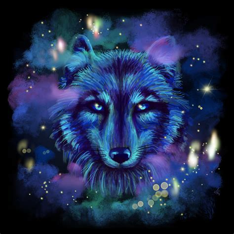 Astral Wolf Digital Art By Sandra Perez Pixels