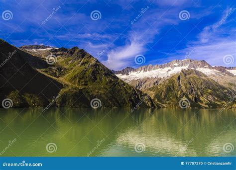 Idyllic Summer Landscape With Clear Mountain Lake Stock Photo Image