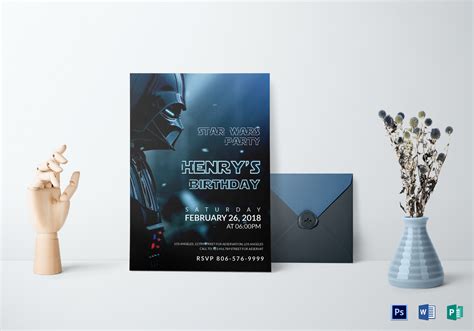 Star Wars Birthday Party Invitation Design Template In Word PSD Publisher