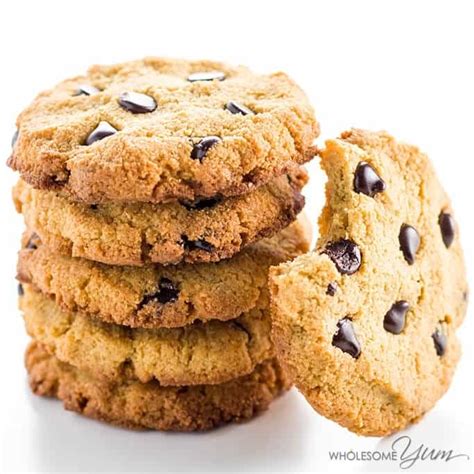 120 calories, 6 g fat, 125 mg sodium, 15 g carbs, 8 g sugar, 0 g. Sugar-free Low Carb Chocolate Chip Cookies Recipe (Paleo, Gluten-free)