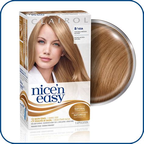 Clairol Nice N Easy Hair Color 103a8 Medium Blonde 1 Kit Pack Of 3 Packaging