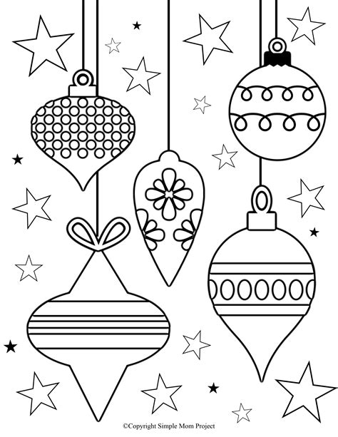 Cute Easy Christmas Coloring Pages Kidsworksheetfun