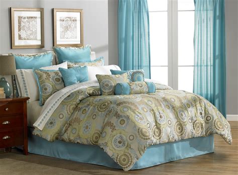 A light blue bedding sets. McLeland Orleans Queen 16 Piece Comforter Bedroom Set ...