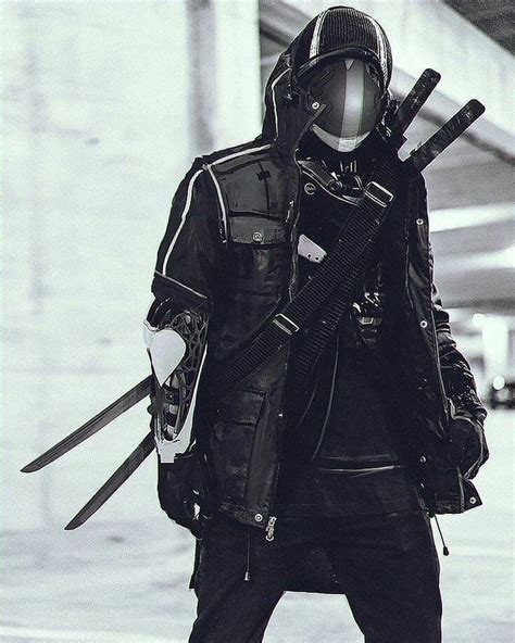 Ninja Style Techwear Cyberpunk Character Samurai Art Cyberpunk Art