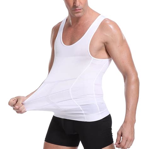 Ilfioreemio Mens Body Shaper Slimming Shirt Compression Vest Elastic