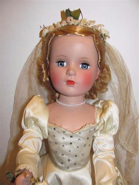Vintage 1950s Madame Alexander 20 Bride Doll In Victorian Gown