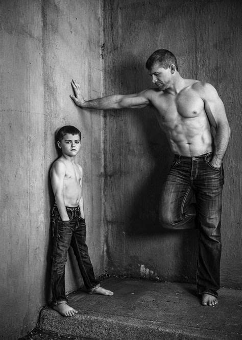 Shirtless Father Son Portrait Les Gutches Men And Babies Father And