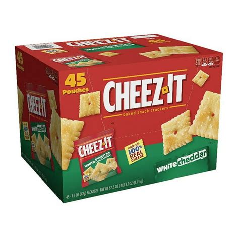 Cheez It White Cheddar Crackers Snack Packs 15 Oz 45 Ct Walmart