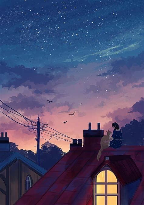 Paisaje Anime Anime Scenery Night Illustration Landscape