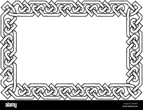 Linear Border Made With Celtic Knots For Use In Designs For St Patrick