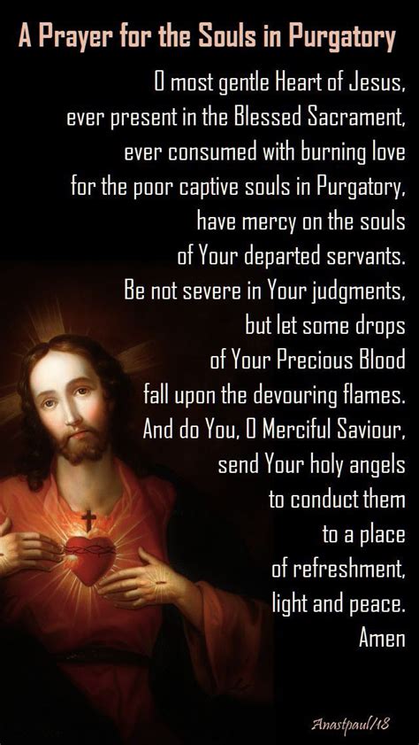 Prayer For The Holy Souls O Most Gentle Heart Of Jesus Month Of The