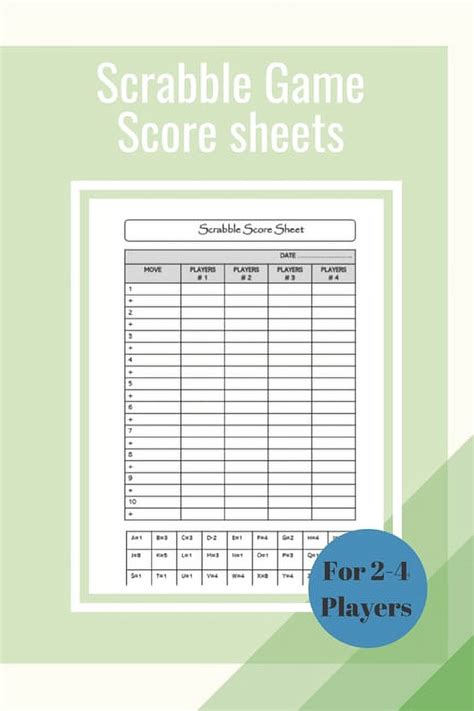 Scrabble Game Score Sheets Scrabble Score Keeper For Record And Fun